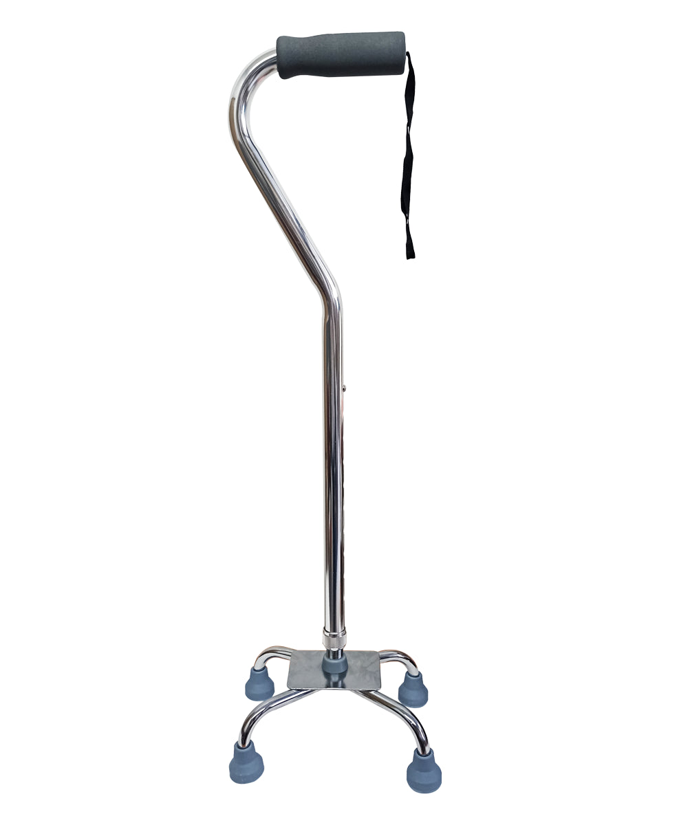 Bastón 4 Apoyos Aluminio Ajustable Para Caminar Cromado
