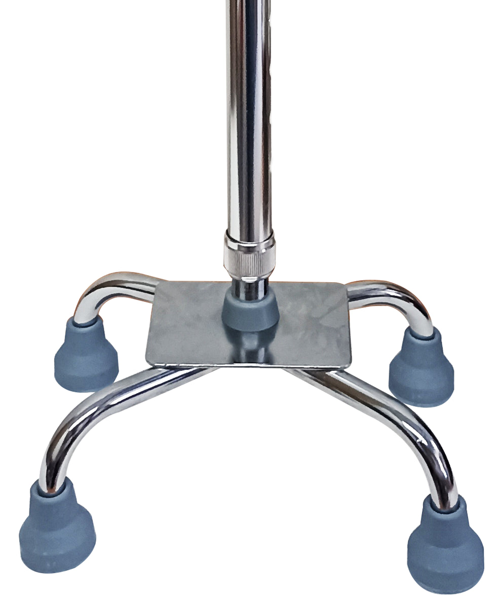 Bastón 4 Apoyos Aluminio Ajustable Para Caminar Cromado