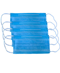 Cubrebocas tricapa azul caja con 50 piezas azul liso