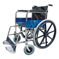 Silla De Ruedas Cromada Todo Terreno Ortopédica Neumática  Plateado