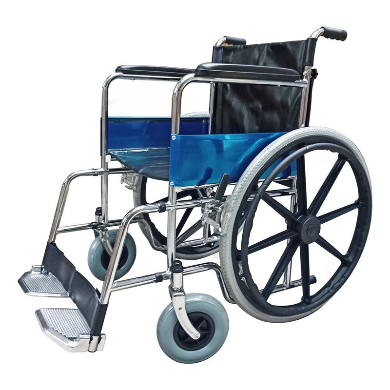 Silla De Ruedas Cromada Todo Terreno Ortopédica Neumática  Plateado