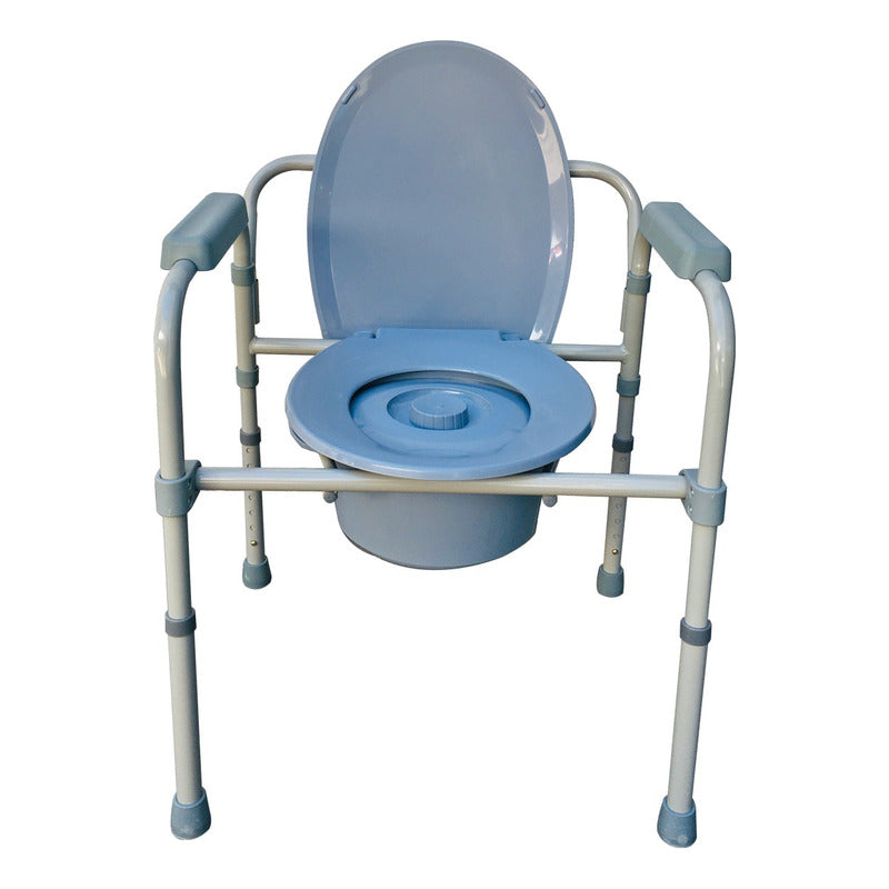 Silla De Baño Wc Comodo Plegable Con Respaldo Y Cubeta