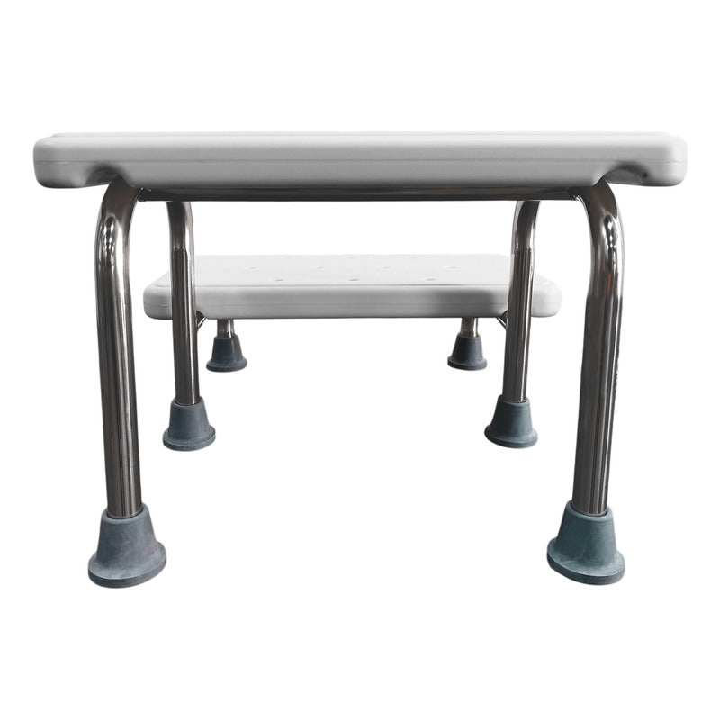 Banco De Altura Banqueta De Altura 2 Peldaños Escalerilla Blanco Gris