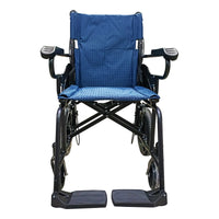 Silla De Ruedas De Traslado Plegable Esmaltada Azul Oscuro