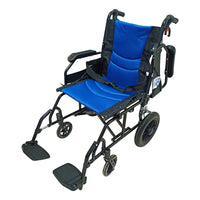 Silla De Ruedas Aluminio De Traslado Compacta Ortiz Negro/azul