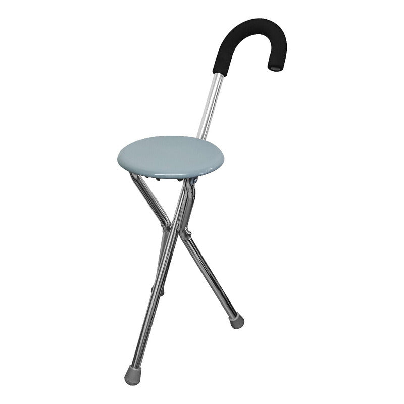 Baston Aluminio Tripie Con Asiento Adulto Ortiz