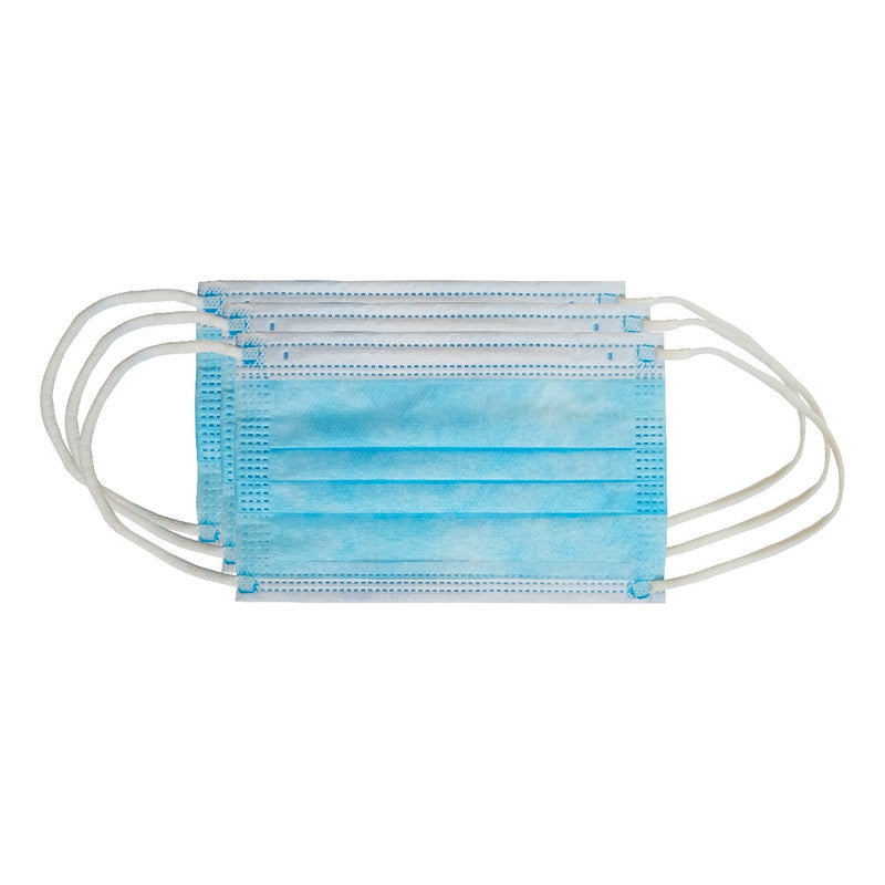 Cubreboca Infantil Azul 3 Capas Ortiz C/50 Pza (5-pack) Azul Liso