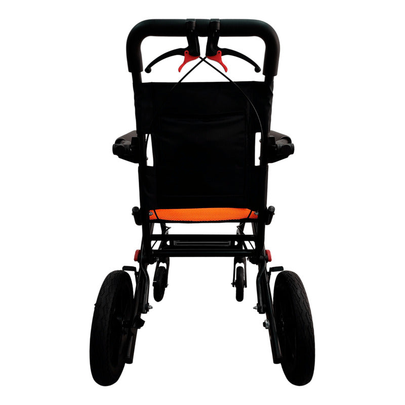 Silla De Traslado De Viaje Ultra Compacta Ortiz Negro Con Naranja