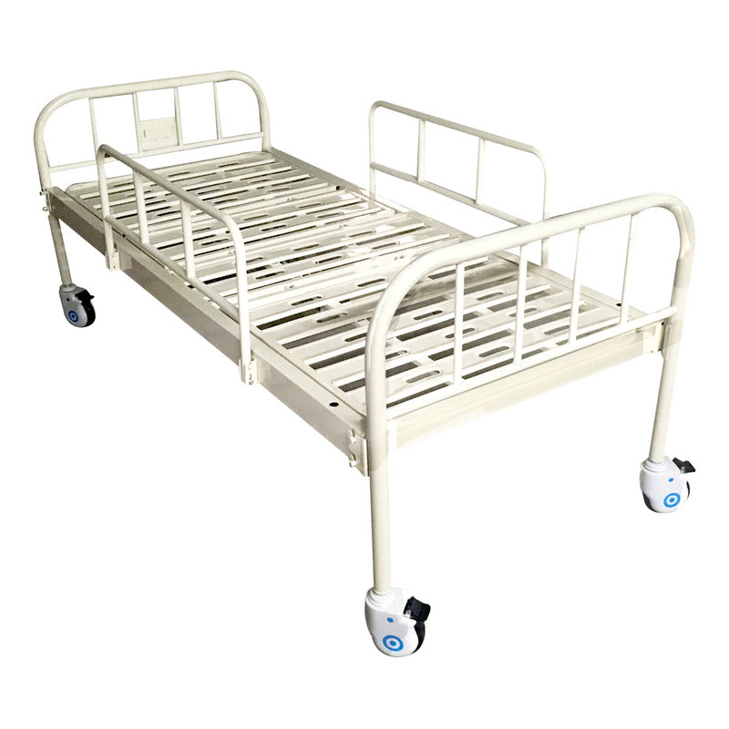 Cama Hospital Manual C/barandal Reclinable Espalda Y Piernas Blanco