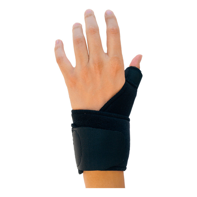Muñequera Inmovilizadora De Pulgar En Neopreno Ortiz Negro Estándar Circ. Maxima Muñeca 37 Cm