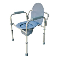 Silla De Baño Wc Comodo Plegable Con Respaldo Y Cubeta