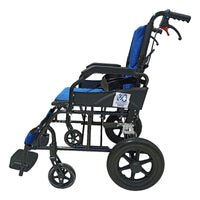 Silla De Ruedas Aluminio De Traslado Compacta Ortiz Negro/azul