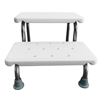 Banco De Altura Banqueta De Altura 2 Peldaños Escalerilla Blanco Gris