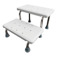 Banco De Altura Banqueta De Altura 2 Peldaños Escalerilla Blanco Gris