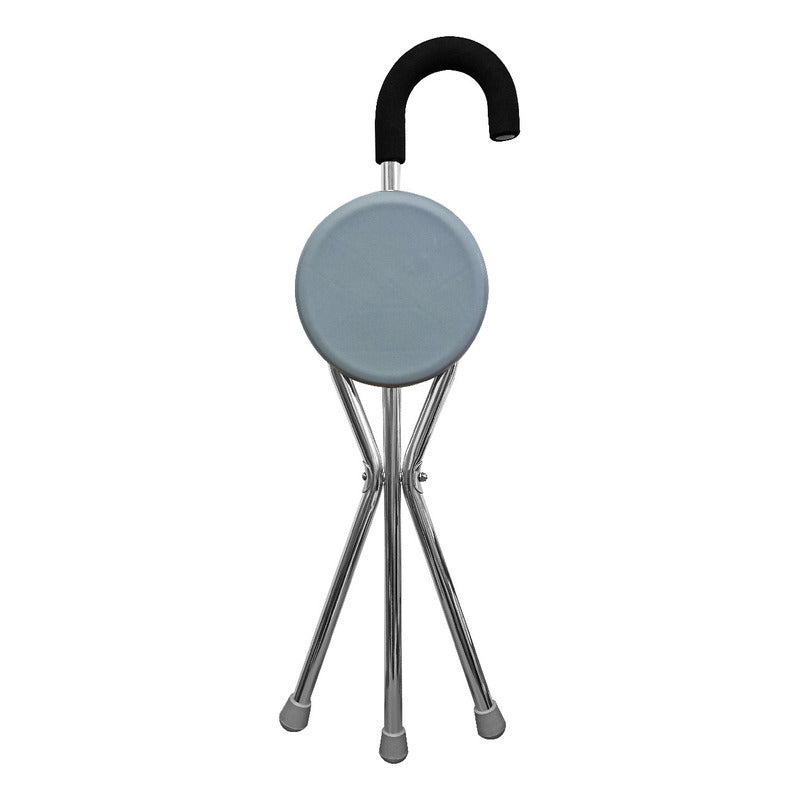 Baston Aluminio Tripie Con Asiento Adulto Ortiz