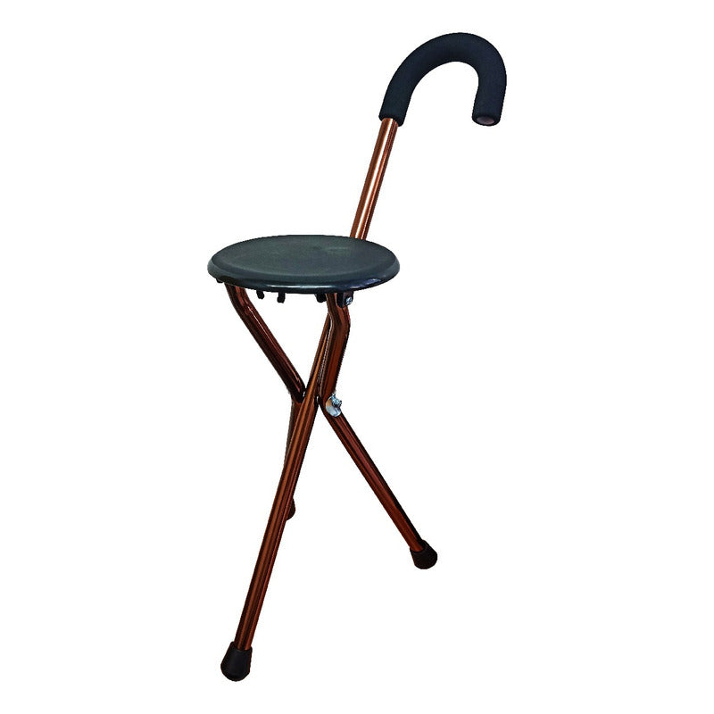 Baston Aluminio Tripie Con Asiento Adulto Ortiz