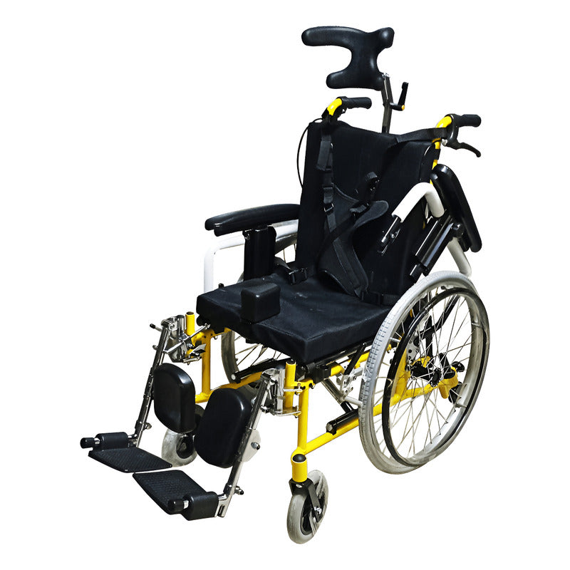 Silla De Ruedas Reclinable Pci Ortiz Amarillo