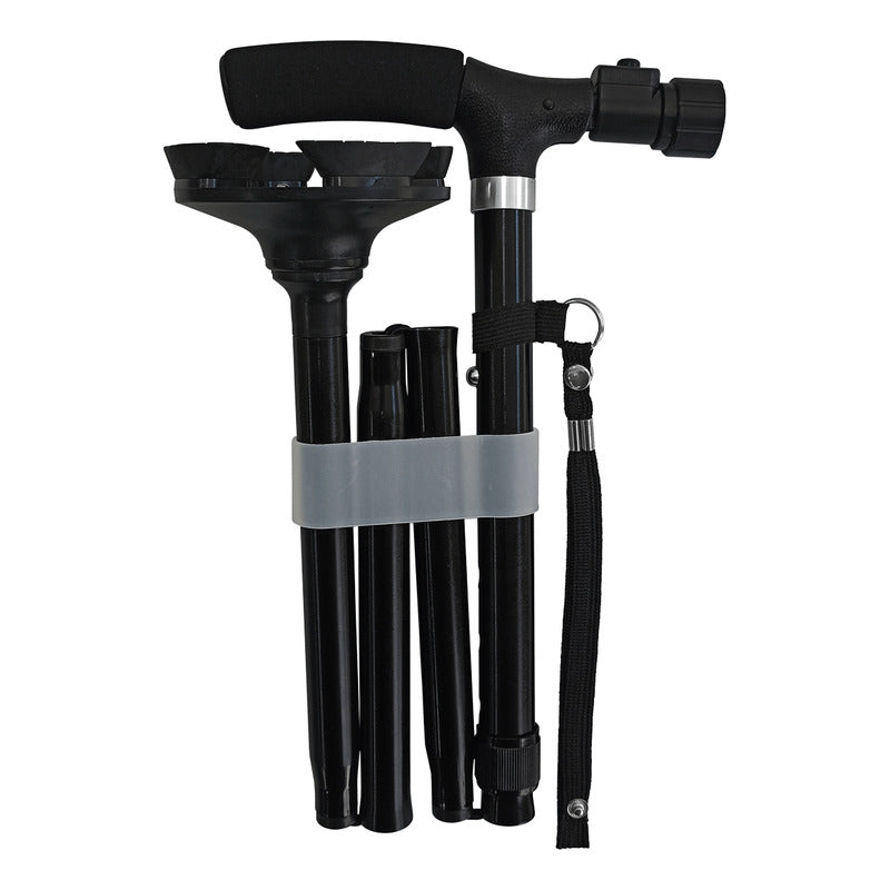 Bastón Plegable Con Lampara Negro