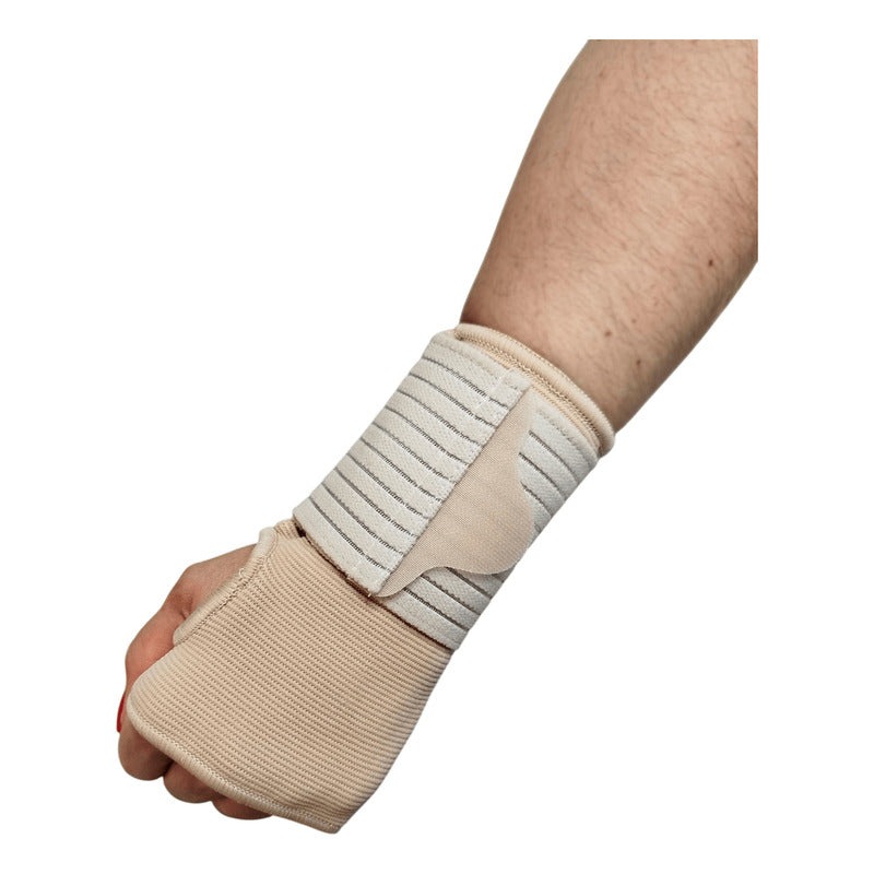 Muñequera Al Pulgar Con Banda Elástica Ortiz Beige Med. Circ. Muñeca. 13-16 Cm