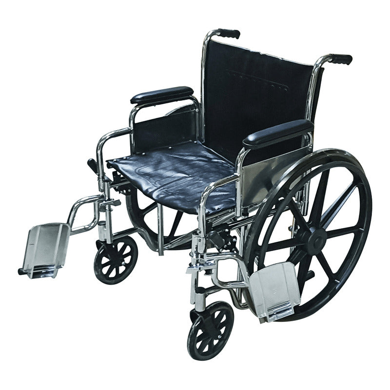 Silla De Ruedas Sobrepeso Ancha 150kgs Brazo Y Piecera Desmo Cromo