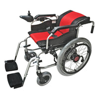 Silla De Ruedas Electrica Motor 250wx2  Plateado Con Rojo Y Negro