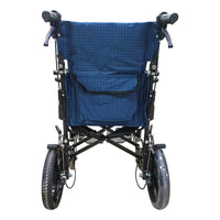 Silla De Ruedas De Traslado Plegable Esmaltada Azul Oscuro
