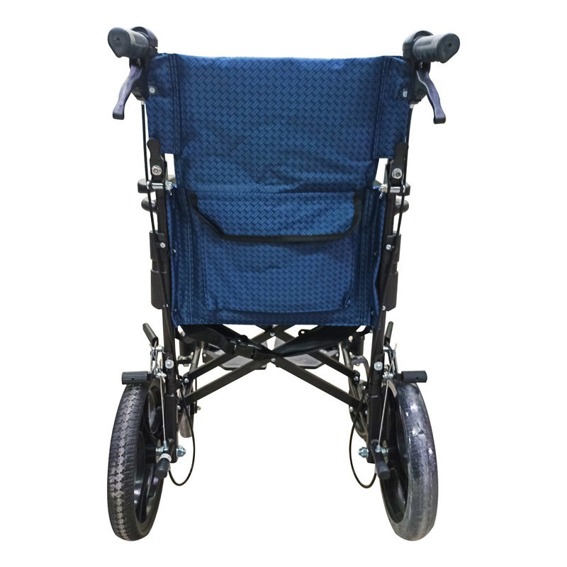 Silla De Ruedas De Traslado Plegable Esmaltada Azul Oscuro