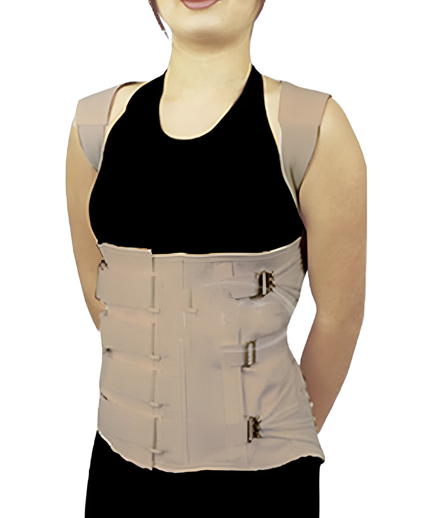Faja Ortopedica Dorso Lumbar Agujetas Barras Y Tirante MOD. 988