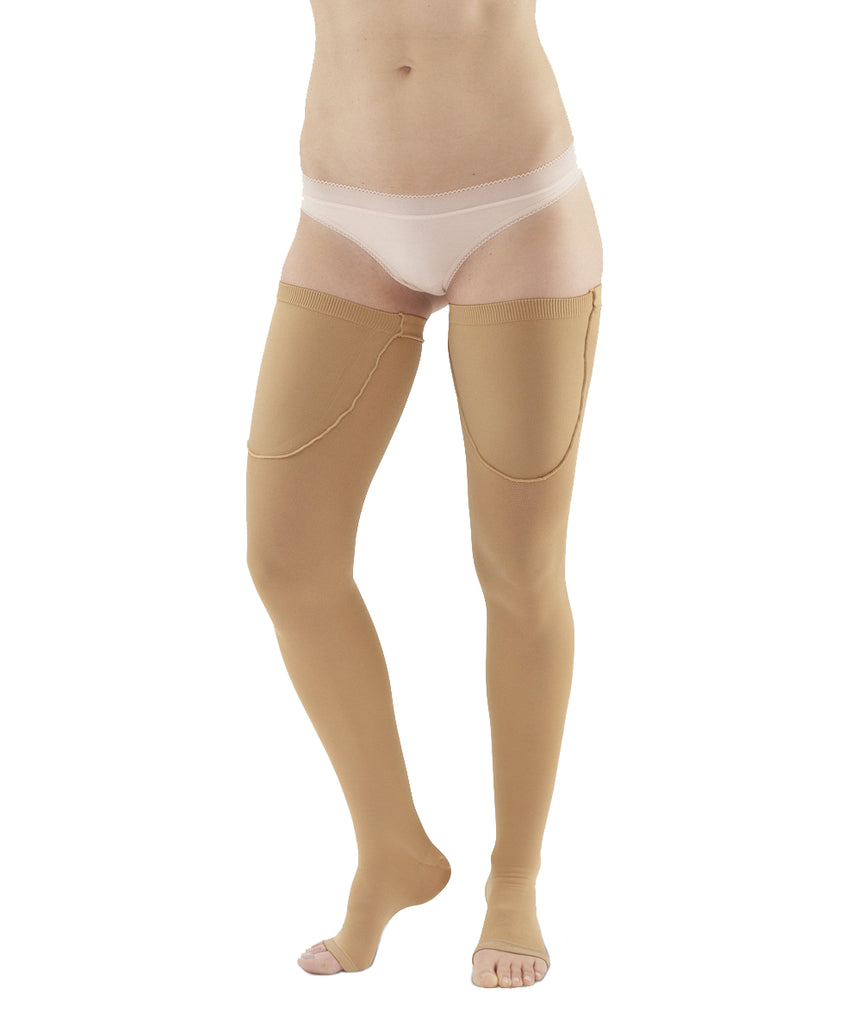 Media Antiembolica Muslo Pie Abierto Med Compresion 18mmhg