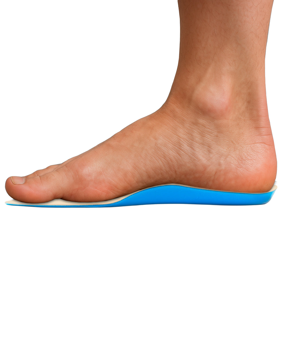 Plantilla ortopédica pie plano de pelite con barra metatarsal