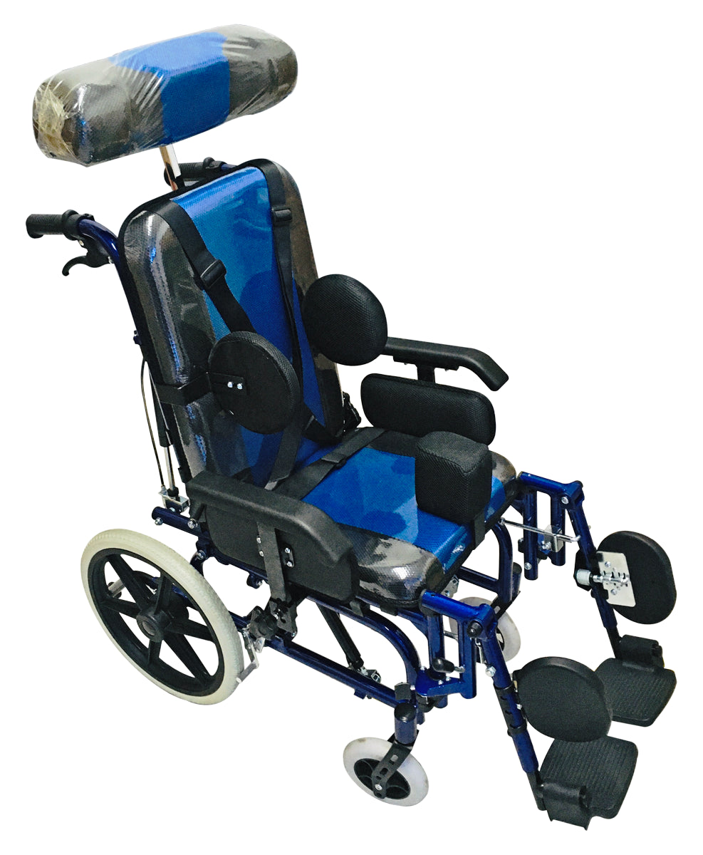 Silla De Ruedas PCI reclinable tipo ama con accesorios de Inmovilización MOD. 4228-P