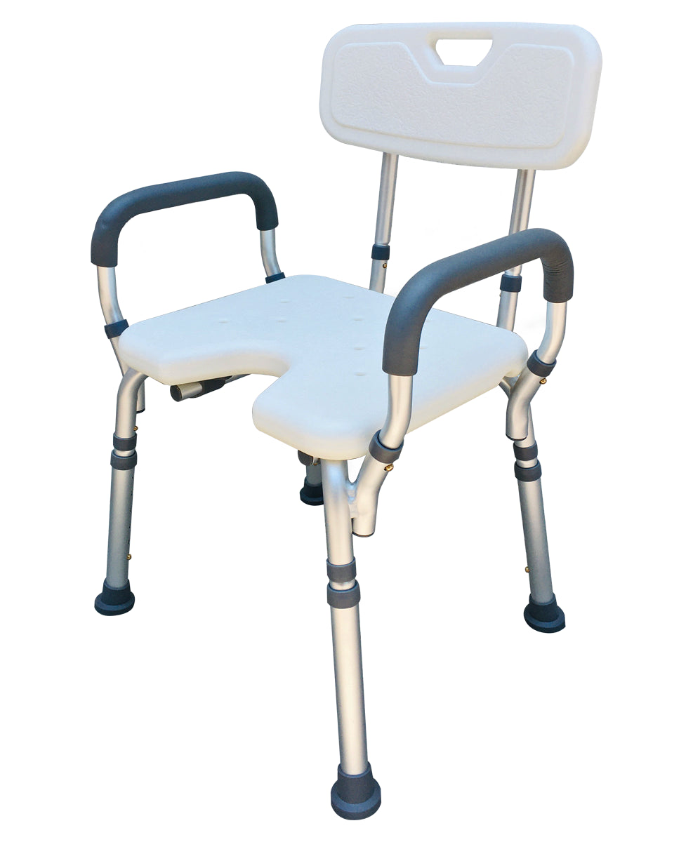 Silla banco para ducha, baño o regadera con descansabrazos MOD. GT5014