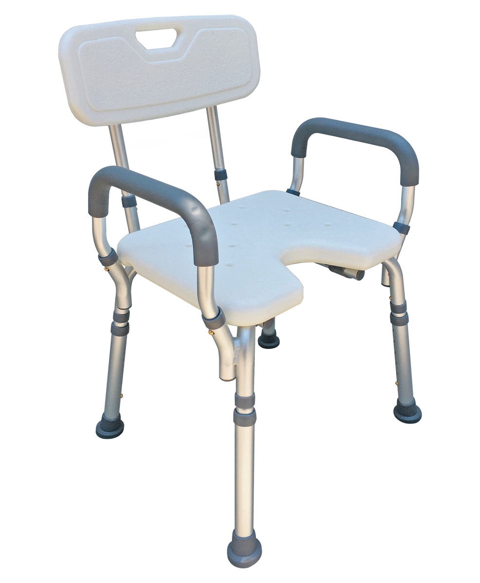Silla banco para ducha, baño o regadera con descansabrazos MOD. GT5014
