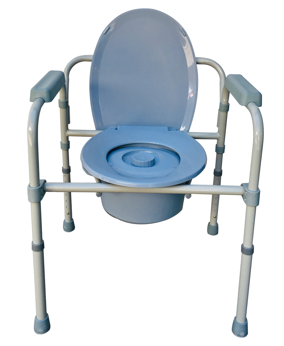 Silla de baño WC cómodo plegable con respaldo y cubeta MOD. GT7016