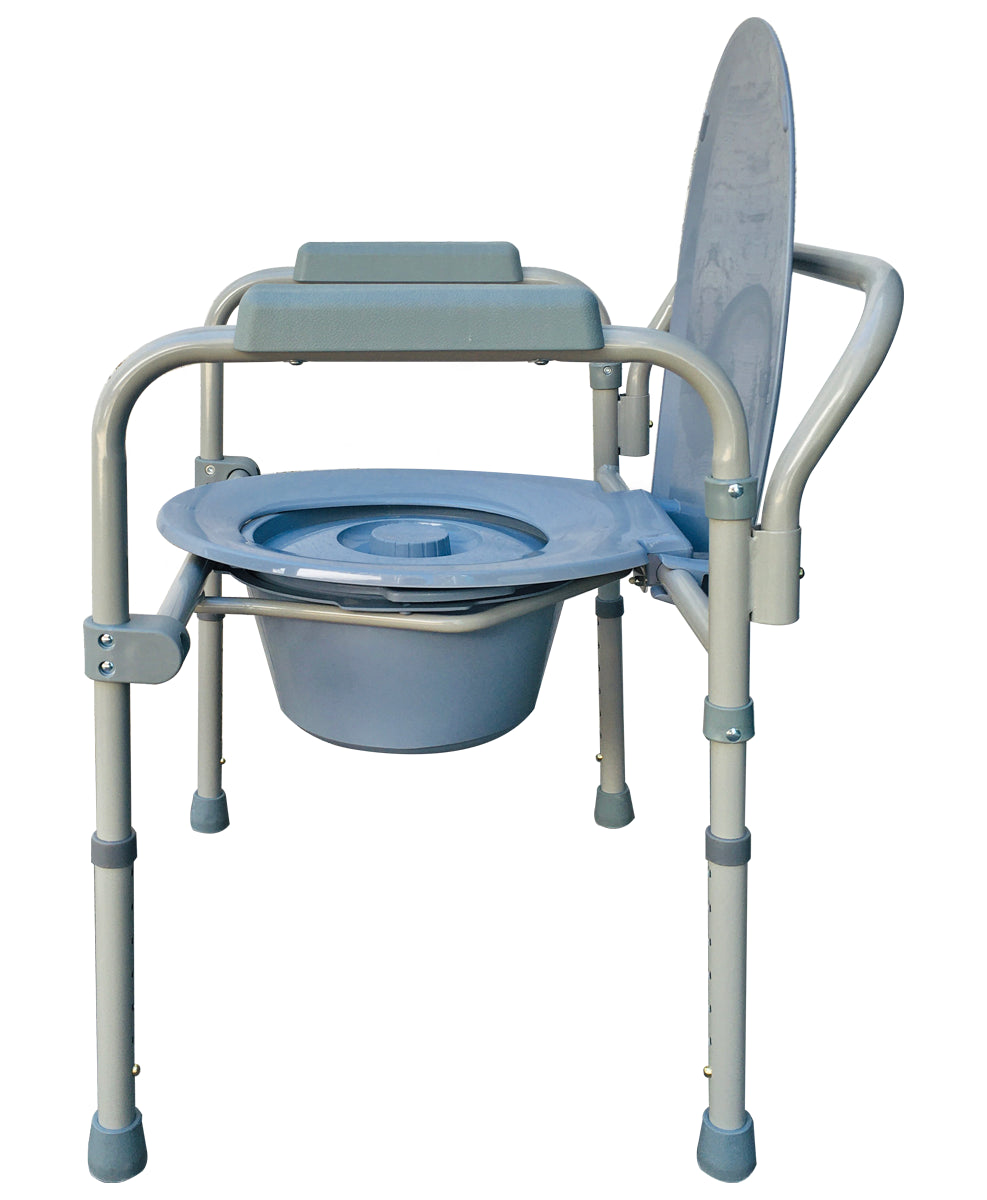 Silla de baño WC cómodo plegable con respaldo y cubeta MOD. GT7016