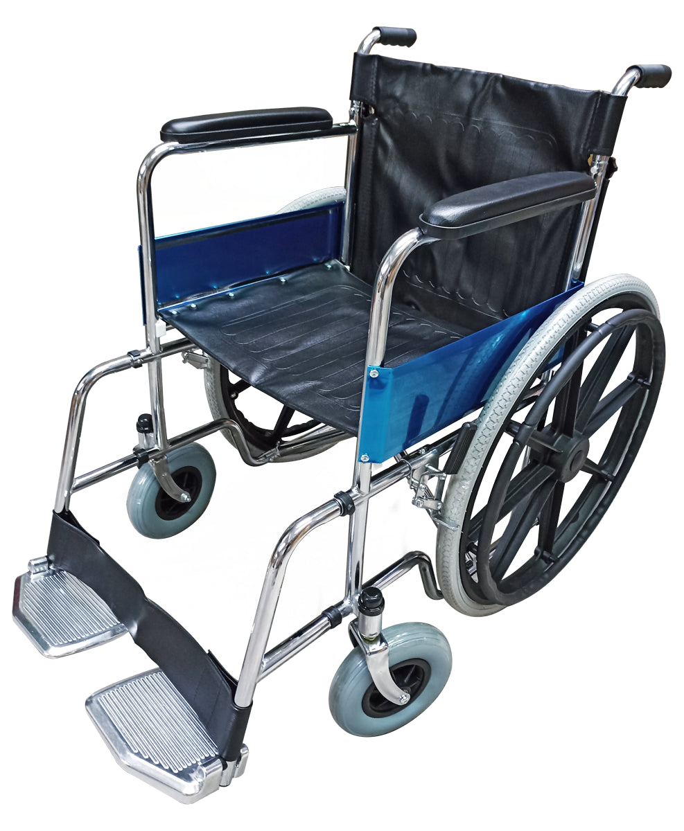 Silla De Ruedas Cromada Todo Terreno Ortopédica Neumática MOD. 2001PND4