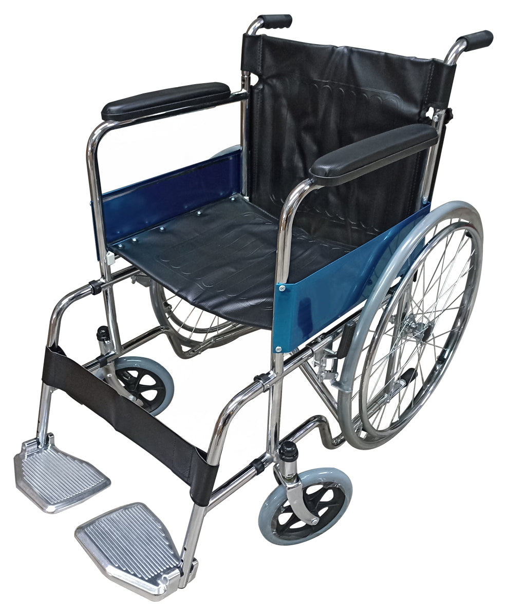 Silla de ruedas económica para adulto cromada desarmable MOD. 2001RD