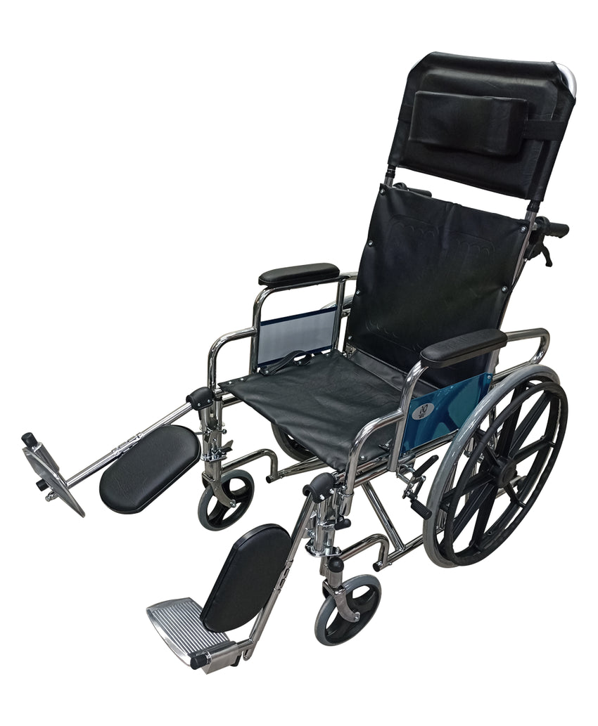 Silla De Ruedas Tipo Cama Elevapiernas Y Reclinable Ortiz Negro