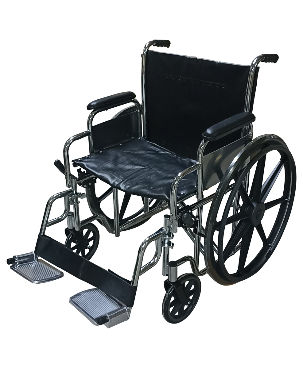 Silla de ruedas para sobrepeso con asiento ancho, brazo y piecera desmontable capacidad de peso 150 Kg MOD. 2027P