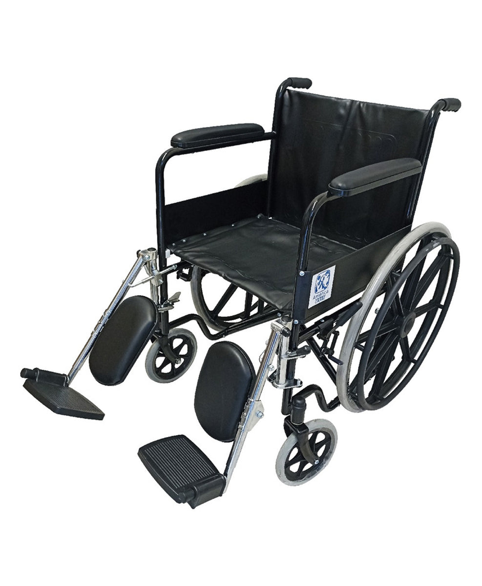 Silla de ruedas con elevapiernas rin de plastico adulto MOD. 1003P