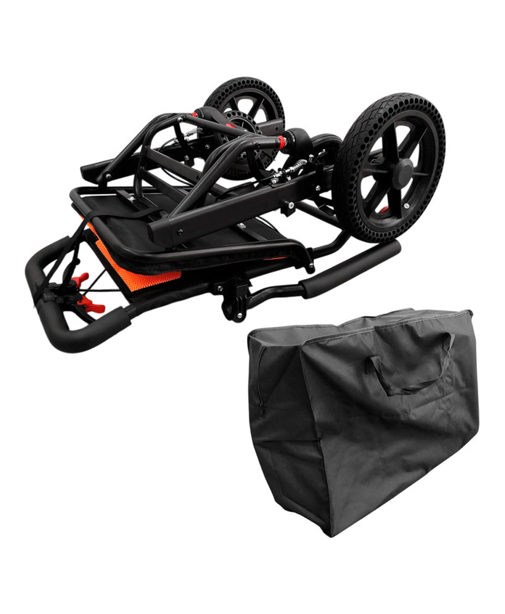 Silla de traslado de viaje ultra compacta negro con naranja MOD. 1057P